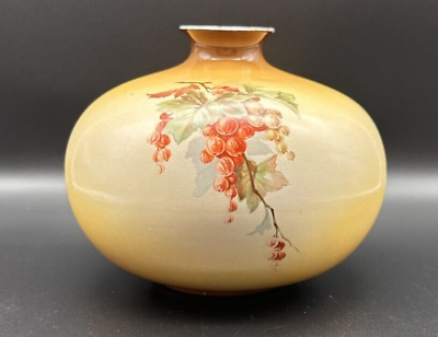 #ad Antique 1902 1906 Homer Laughlin Vase Currants Art China Line $150.00
