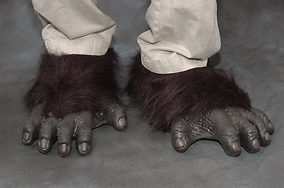#ad Gorilla Feet Great Ape Monkey Adult Shoe Covers Latex Halloween Costume $34.95