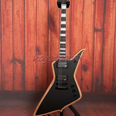 #ad Matte Black Explorer Electric Guitar HH Pickups Solid Mahogany Body ABR Bridge $278.11