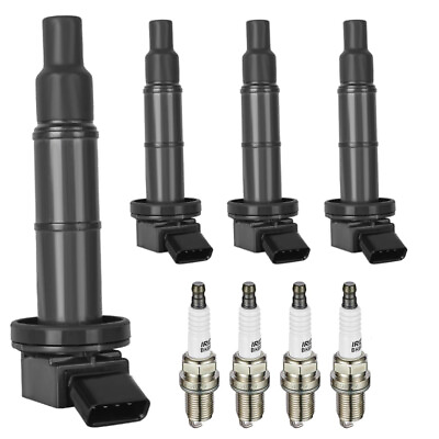 #ad 4x Ignition Coils 4x Iridium Spark Plugs for 02 09 Toyota Camry 01 08 RAV4 $63.99