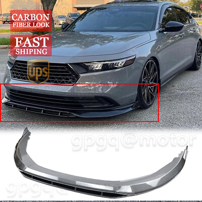 #ad For Honda Accord 2023 2024 Carbon V1 Style Double Deck Front Bumper Lip Splitter $39.99