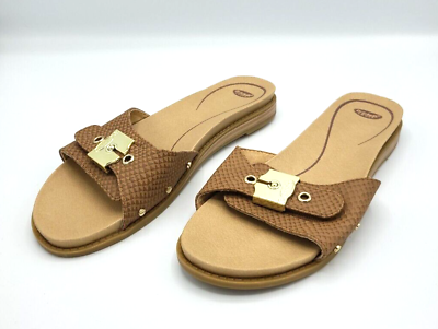 #ad DR SCHOLLS The Original Collection Brown Beige Wooden Sandals SIZE 8.5M Exercise $49.95