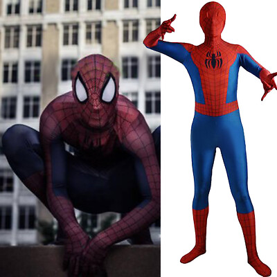 #ad New Upgraded Classic Spider Man Jumpsuit 3D Costume Cosplay Adult Kids Halloween $67.69