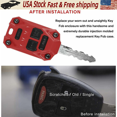 #ad For JK Accessories Car Key Fob Case Cover for Jeep Wrangler JK 2007 2018 Red $16.96