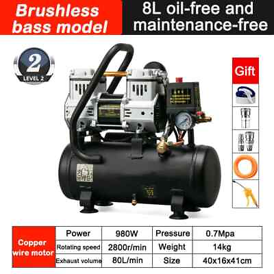 #ad #ad 220V Oil free Silent Air Compressor Air Pump Small Pump Air Compressor $244.70
