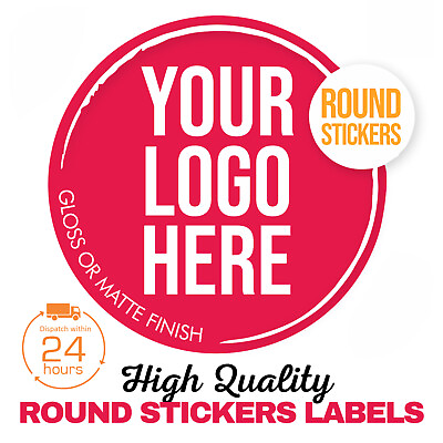 #ad PERSONALISED ROUND PRINTED STICKERS CUSTOM LOGO LABELS BUSINESS GLOSS MATTE GBP 17.95