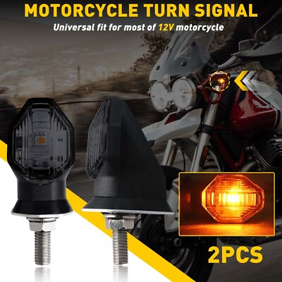 #ad 2x Smoke Mini Motorcycle Turn Signal LED Blinker Indicator Light Lamp For Honda $10.99