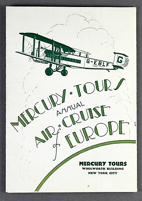 #ad MERCURY TOURS AIR CRUISE OF EUROPE VINTAGE TRAVEL BROCHURE IMPERIAL AIRWAYS GBP 69.95