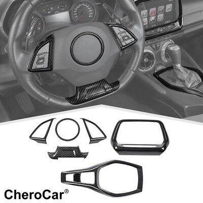 #ad 6PCS Interior GPS Screen Frame Gear Panel Trim Cover Kit For 16 23 Chevy Camaro $58.99