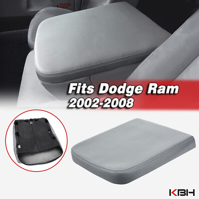 #ad Fits 06 08 Dodge RAM 1500 Leather Center Console Lid Armrest Cover Slate Gray $22.19