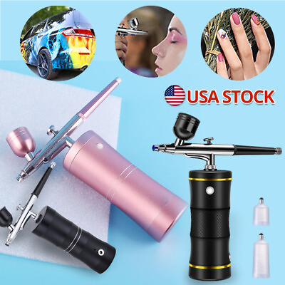 #ad Portable Air Compressor Kit Airbrush Paint Spray Gun Nail Art Tattoo Airbrush US $24.49