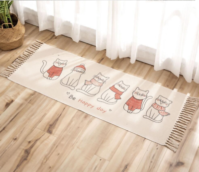 #ad New runner with tassel long Area rug carpet cat bathroom mat gift 2x5ft 2x 6ft $49.99