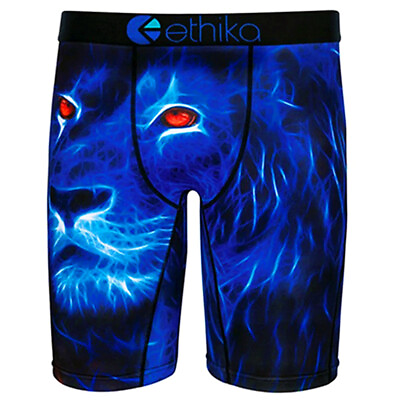 #ad Ethika Blue Lion Printing Man Underwear Boxer Briefs Sports Pants US Size S 3XL $13.99