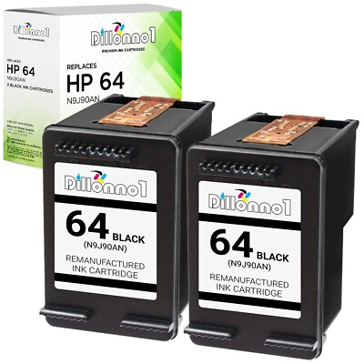 #ad 2PK for HP 64 64XL Black for Envy 6200 7100 7800 Series $34.95