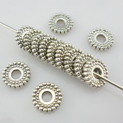 #ad 100pcs Tibetan Silver Gold round ring DIY Jewelry Making Spacer Beads 7.5mm $3.69