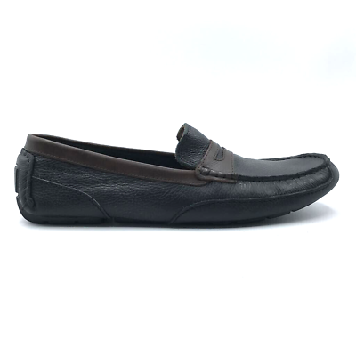 #ad Rockport Mens Oaklawn Park Driving Penny Loafer Shoes Black Moc Toe Slip On 11M $16.49