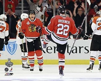 #ad TROY BROUWER amp; MARIAN HOSSA 2010 Chicago Blackhawks STANLEY CUP 8x10 photo $9.99