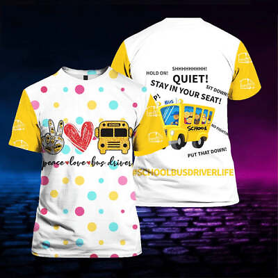 #ad Lovelypod School bus driver life 3D hoodie T shirt Birthday gift for driver $27.99
