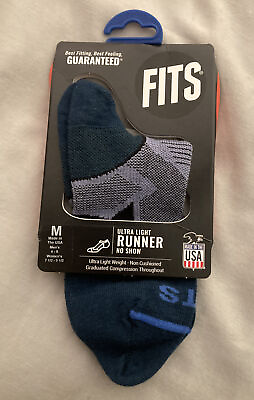 #ad FITS Light Runner Low Lightweight Socks Medium US M 6 8 W 7.5 9.5 No Show $7.99