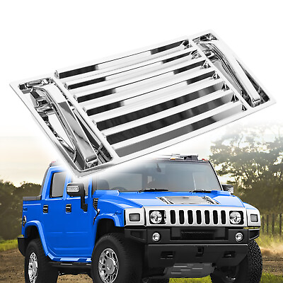 #ad For 2003 2009 Hummer H2 Chrome Hood Deck Vent Panel Grille with handle covers $58.99