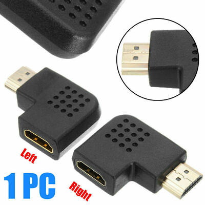 #ad 90 Degree Left Right Angle Port Male To Female HDMI Adapter Connector HDTV LOT $1.49