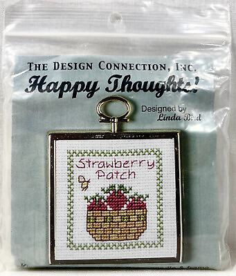 #ad NEW 1990s Design Connection Strawberry Patch 43071 Cross Stitch Mini Kit 12698 $14.00