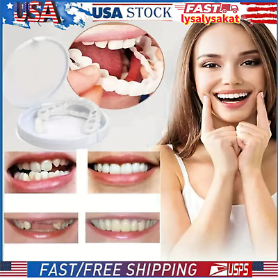#ad Smile Snap On Upper＆Bottom Set False Teeth Denture Veneers Dental Tooth Cover A. $4.99