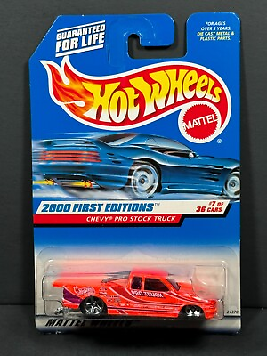 #ad HOT WHEELS 2000 Chevy Pro Stock Truck #7 36 Orange First Editions $4.00