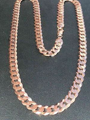 #ad Mens Miami Cuban Link Chain Rose Gold Plated Solid 925 Sterling Silver 8mm Italy $174.94