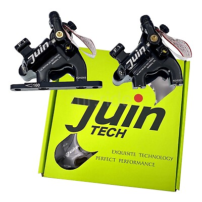 #ad JUIN Tech F1 Hydraulic Flat mount Road CX Bike Disc Brake set W 160 rotors Black $139.51