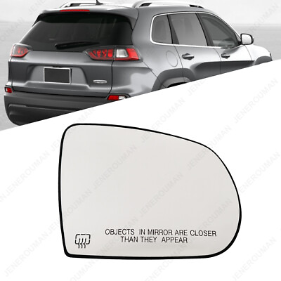 #ad #ad Passenger Right Heated For 14 23 Jeep Cherokee Door Side View Wing Mirror Glass $13.99