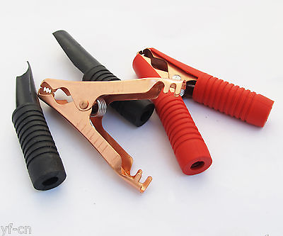 #ad 30pcs Metal Car Battery Clip Insulated Clamp 90mm 100A Red amp; Black Plastic $30.36