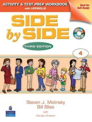 #ad Side by Side 4 Activity and Test Prep Workbook with 2 Audio CDs bk. 4 GOOD $7.28