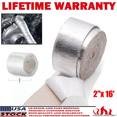 #ad 2quot; x 16#x27; Adhesive Exhaust Header Pipe Wrap Heat Shield Tape Exhaust Heat Wrap $11.49