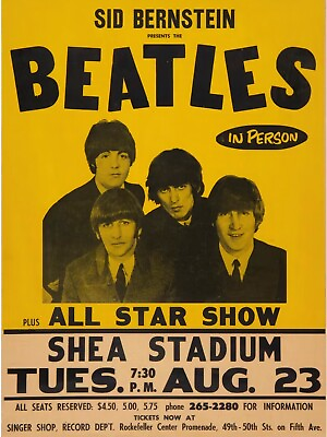 #ad #ad Beatles Shea Stadium Vintage Concert Poster 18quot;X24quot; Poster Free Shipping $9.97