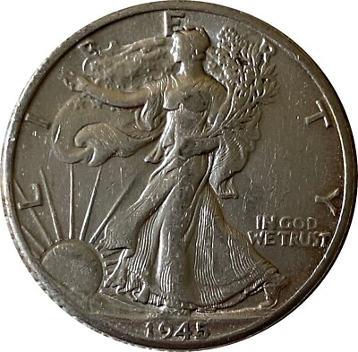 #ad #ad 1945 Silver Walking Liberty Half Dollar Grading VF XF 90% Silver $16.75