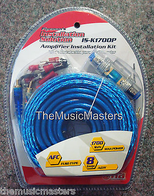 #ad 8 Gauge 1700 Watt Amplifier Installation Wiring Kit Car Power Amp Wire amp; Cables $26.49