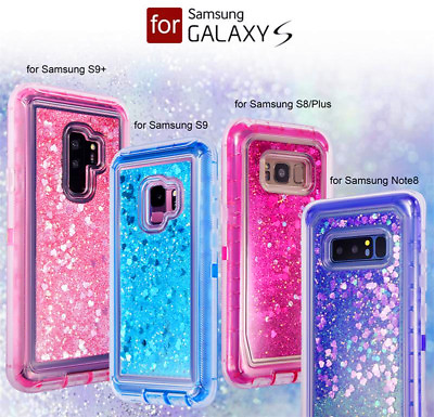 #ad For Samsung Note 8 9 S8 S9Plus Shockproof Liquid Glitter Defender Case Cover $9.99