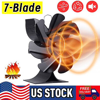 #ad New Wood Stove Fan 7 Blade Fireplace Fan for Wood Burning Stove Heat Powered fan $20.69