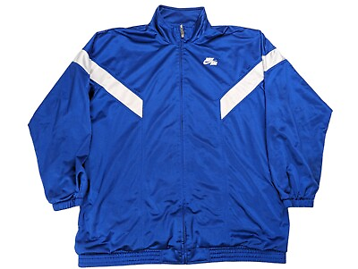 #ad VTG Nike Air Silver Tag Warm Up Track Jacket Y2K Full Zip Blue Mesh Lined Sz 3XL $39.99