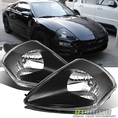 #ad Blk 2000 2005 Mitsubishi Eclipse Replacement Headlights Headlamps Set LeftRight $86.99