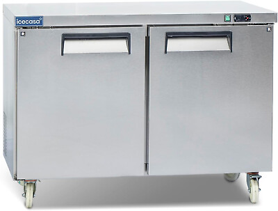 #ad 2 Door Undercounter Refrigerator ICECASA 48quot; Commercial Lowboy Worktop Cooler $1398.00