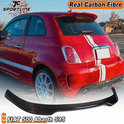 #ad For FIAT 500 Abarth 595 2010 2020 Real Carbon Fiber Rear Roof Trunk Spoiler Wing AU $228.94