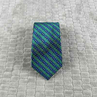 #ad Jos. A. Bank Reserve Green Blue Geometric 100% Silk Men’s Neck Tie W3.25” $34.99