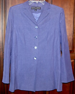 #ad Kasper and Company ASL Size 6 Purple Lined Suit Jacket Silk Blend $29.99