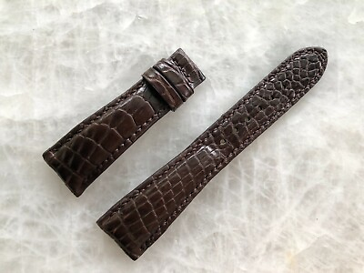#ad 22mm 16mm Genuine Real Dark Brown Alligator Crocodile Leather Watch Strap Band $59.00