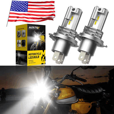 #ad 2X AUXITO H4 9003 LED Bulb High Low Beam White Motorcycle Headlight High Power E $27.99