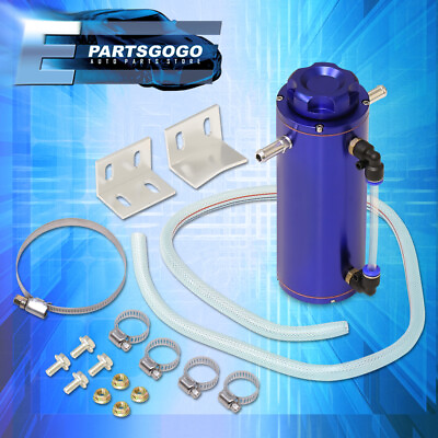 #ad 350ML Blue Over Flow Overflow Catch Can Tank Radiator Coolant Aluminum Reservoir $28.99