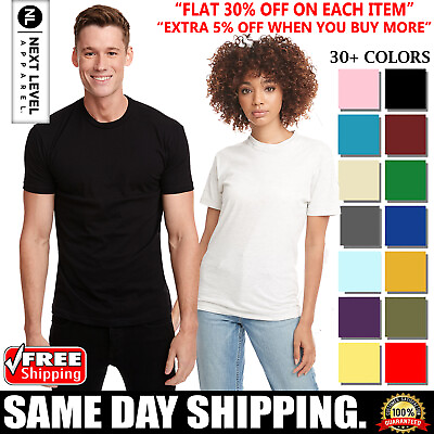 #ad Next Level Apparel Unisex Premium Plain TShirt Super Soft Blank Fit T Shirt 3600 $9.54