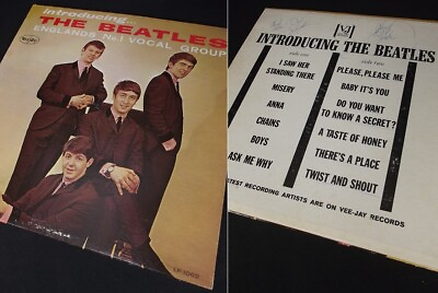 #ad INTRODUCING THE BEATLES LP record VeeJay 1964 column back brackets mono VJLP1062 $83.99